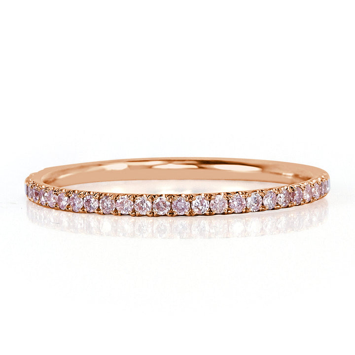 0.35ct Fancy Pink Round Brilliant Cut Lab Lab Diamond Eternity Band