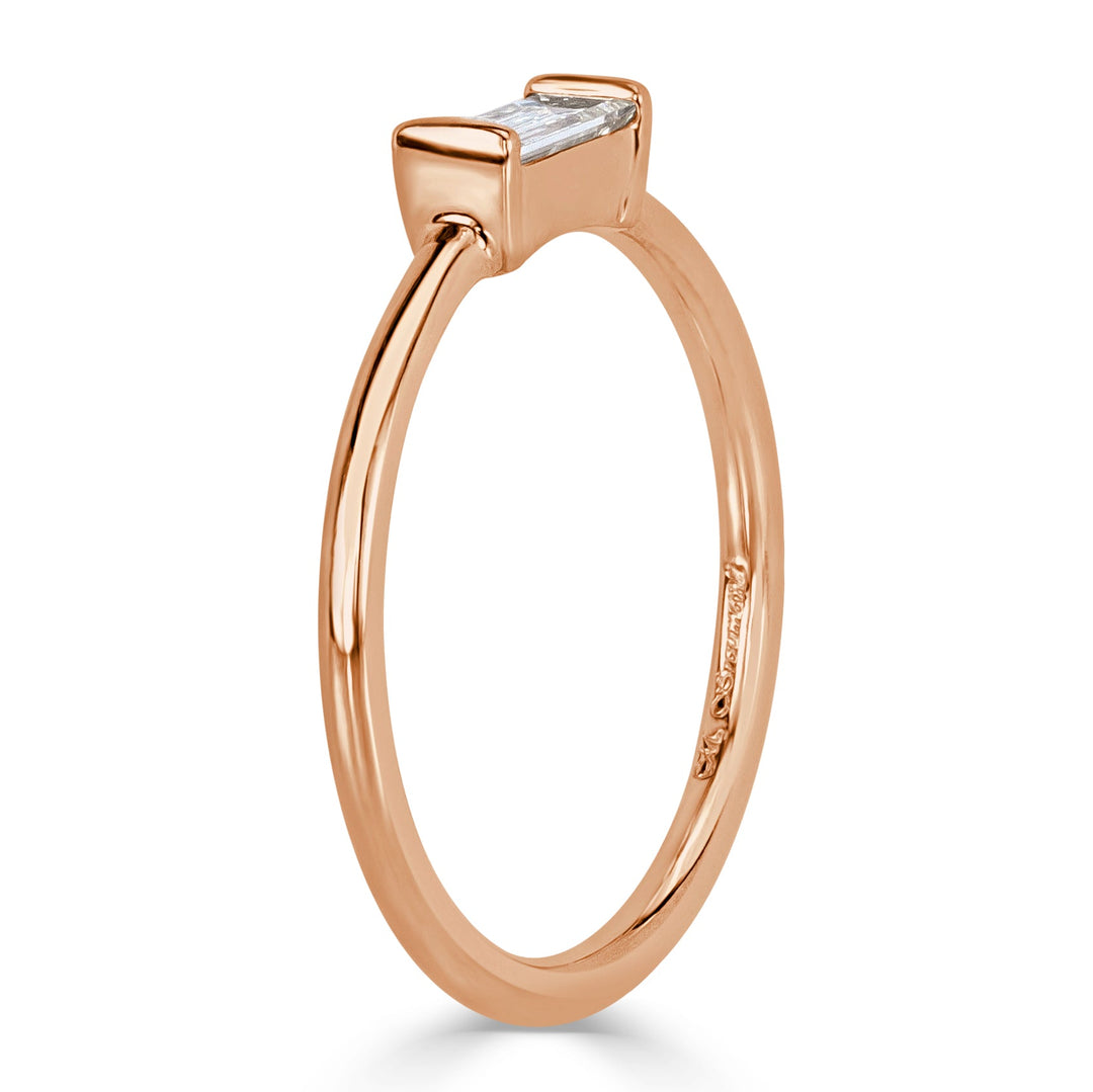 0.25ct Baguette Cut Lab Lab Diamond Ring in 14k Rose Gold