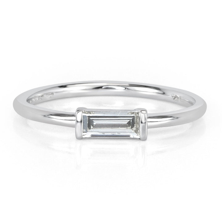 0.25ct Baguette Cut Lab Lab Diamond Ring in 14k White Gold