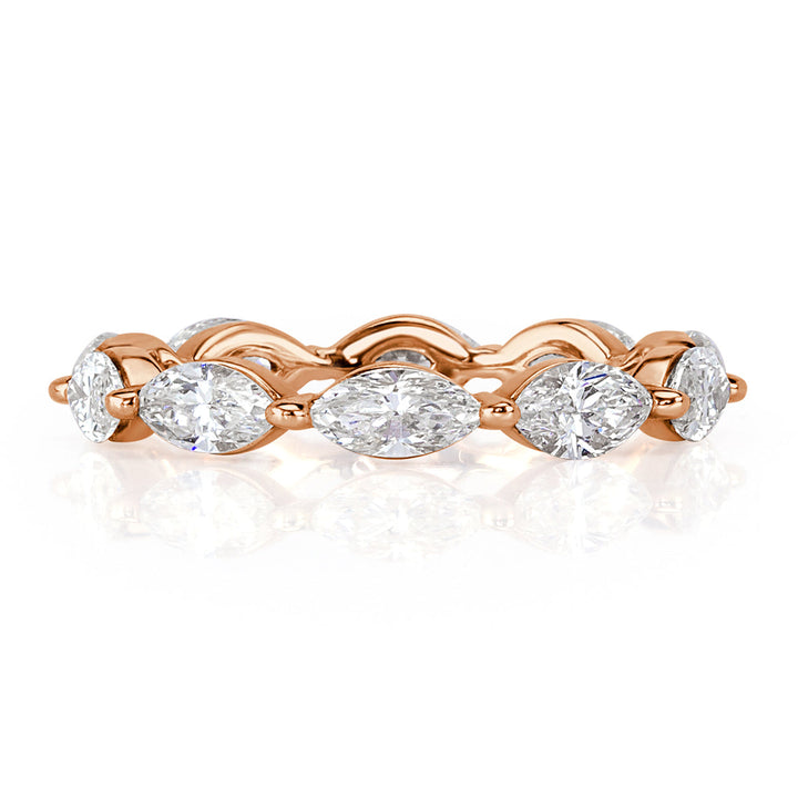 1.95ct Marquise Cut Lab Diamond Eternity Band in 18k Rose Gold