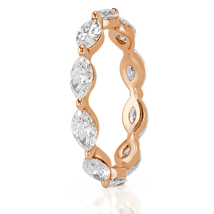 1.95ct Marquise Cut Lab Diamond Eternity Band in 18k Rose Gold