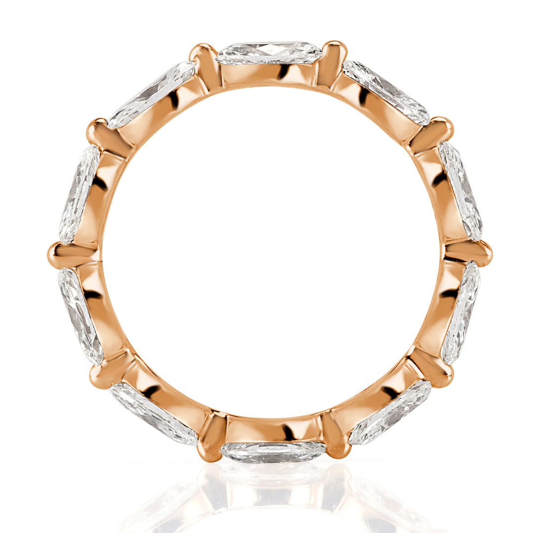 1.95ct Marquise Cut Lab Diamond Eternity Band in 18k Rose Gold