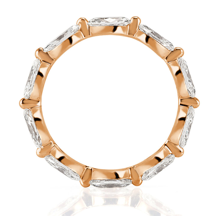 1.95ct Marquise Cut Lab Diamond Eternity Band in 18k Rose Gold