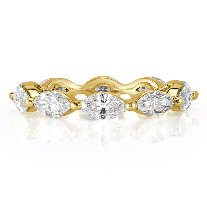 1.95ct Marquise Cut Lab Diamond Eternity Band in 18k Yellow Gold