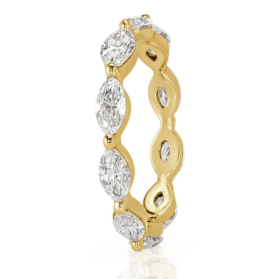 1.95ct Marquise Cut Lab Diamond Eternity Band in 18k Yellow Gold