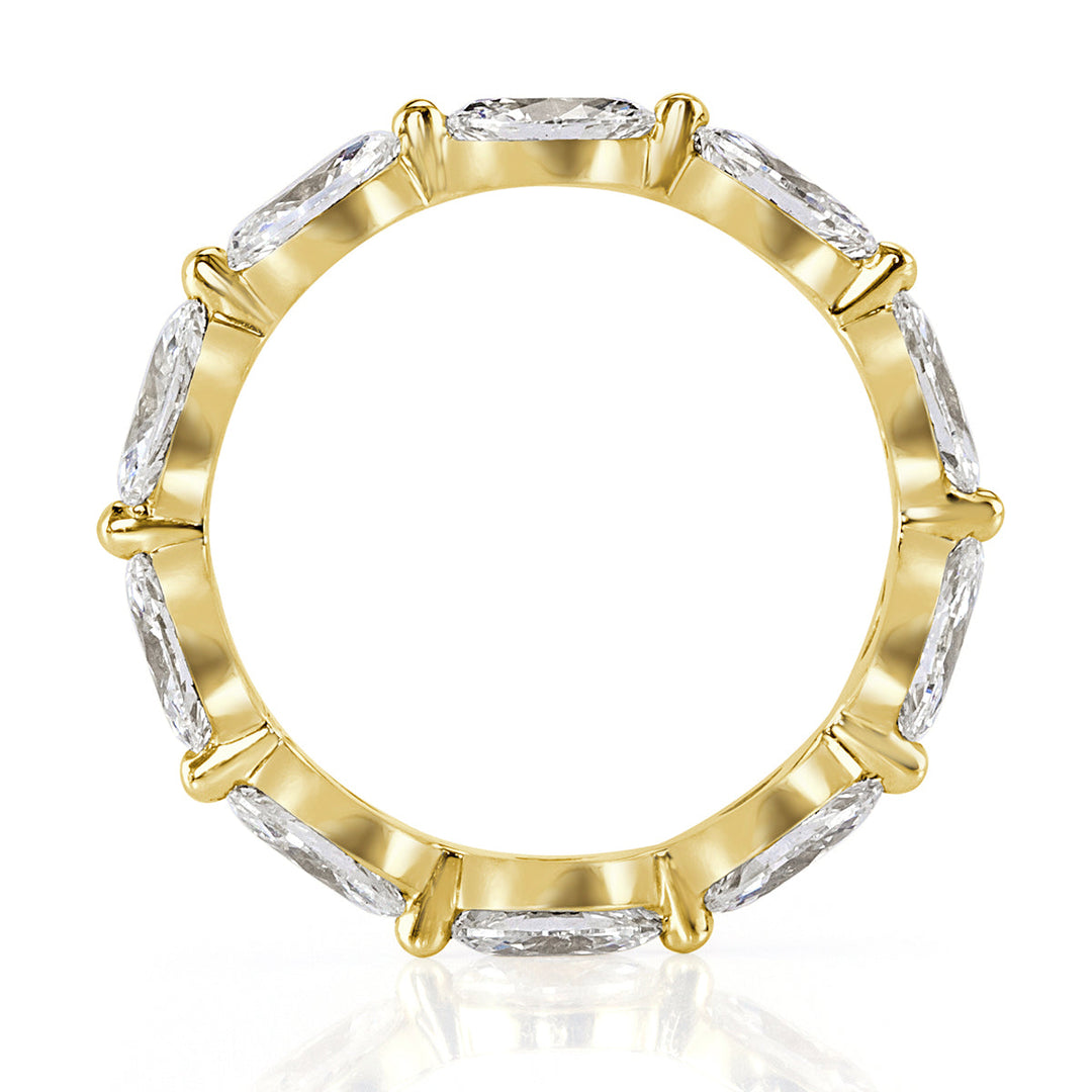 1.95ct Marquise Cut Lab Diamond Eternity Band in 18k Yellow Gold