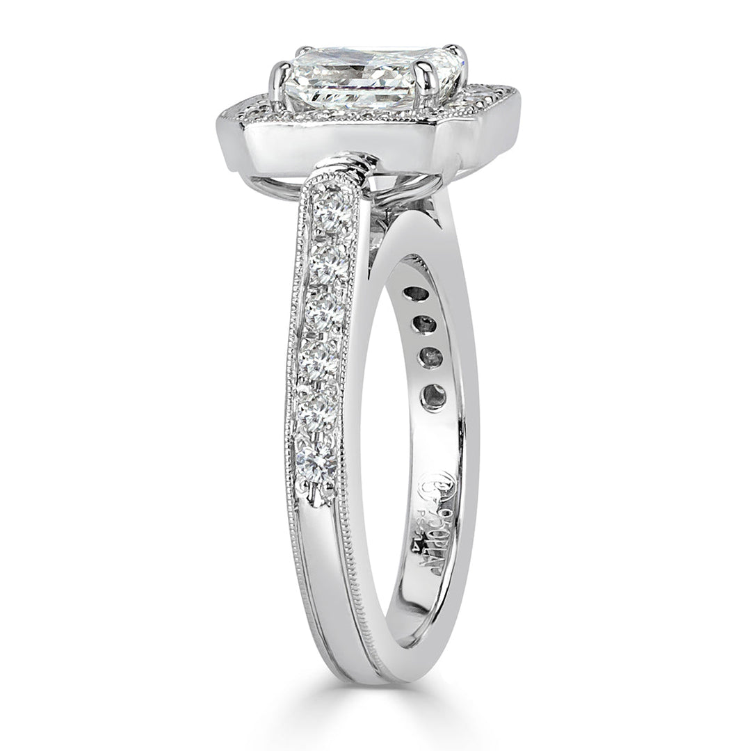 1.63ct Radiant Cut Lab Diamond Wedding Set