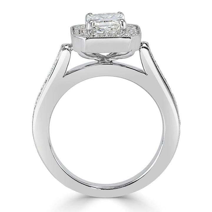 1.63ct Radiant Cut Lab Diamond Wedding Set