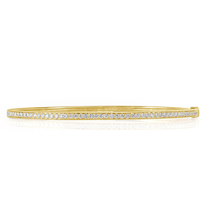 0.85ct Round Brilliant Cut Lab Diamond Bangle Bracelet in 14K Yellow Gold