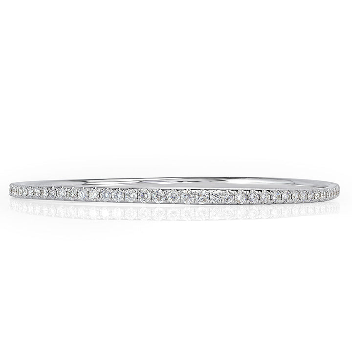 1.10ct Round Brilliant Cut Lab Diamond Bangle Bracelet in 14K White Gold