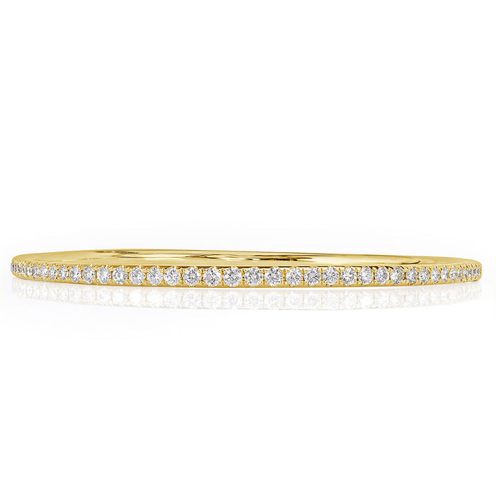 1.10ct Round Brilliant Cut Lab Diamond Bangle Bracelet in 14k Yellow Gold