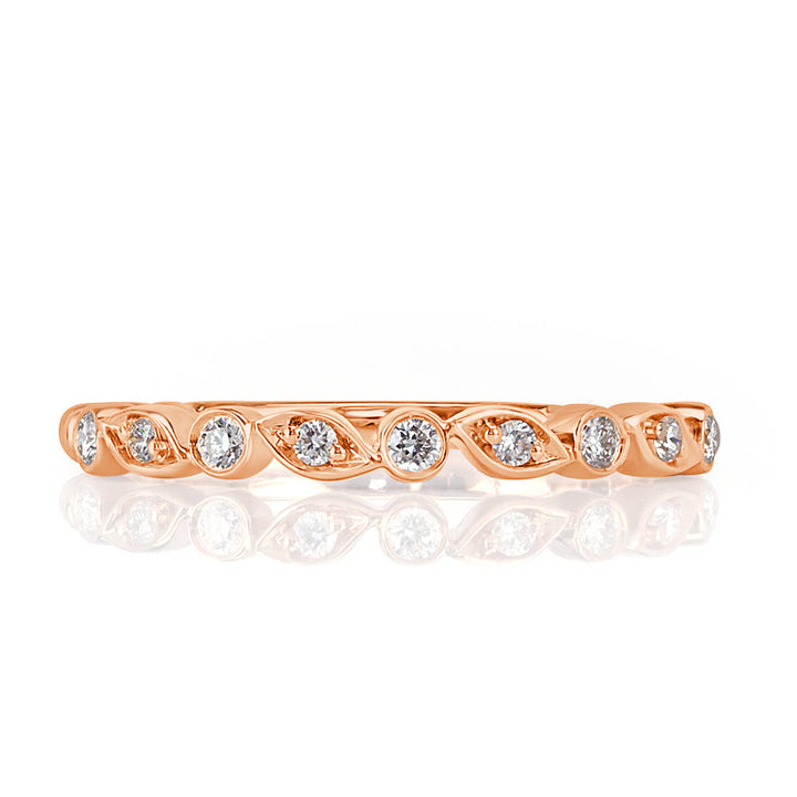 0.14ct Round Brilliant Cut Lab Lab Diamond Band in 14k Rose Gold