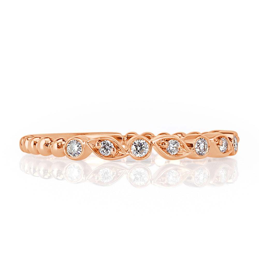 0.14ct Round Brilliant Cut Lab Lab Diamond Band in 14k Rose Gold