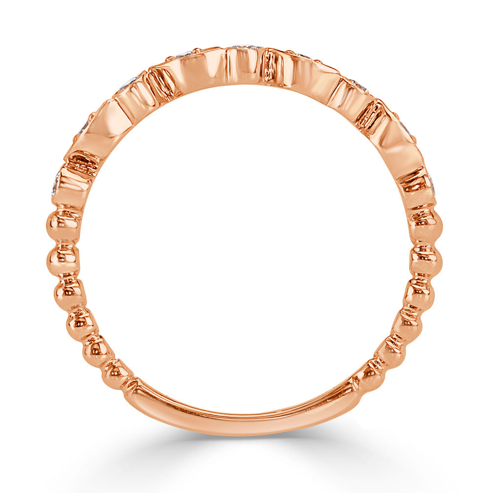 0.14ct Round Brilliant Cut Lab Lab Diamond Band in 14k Rose Gold