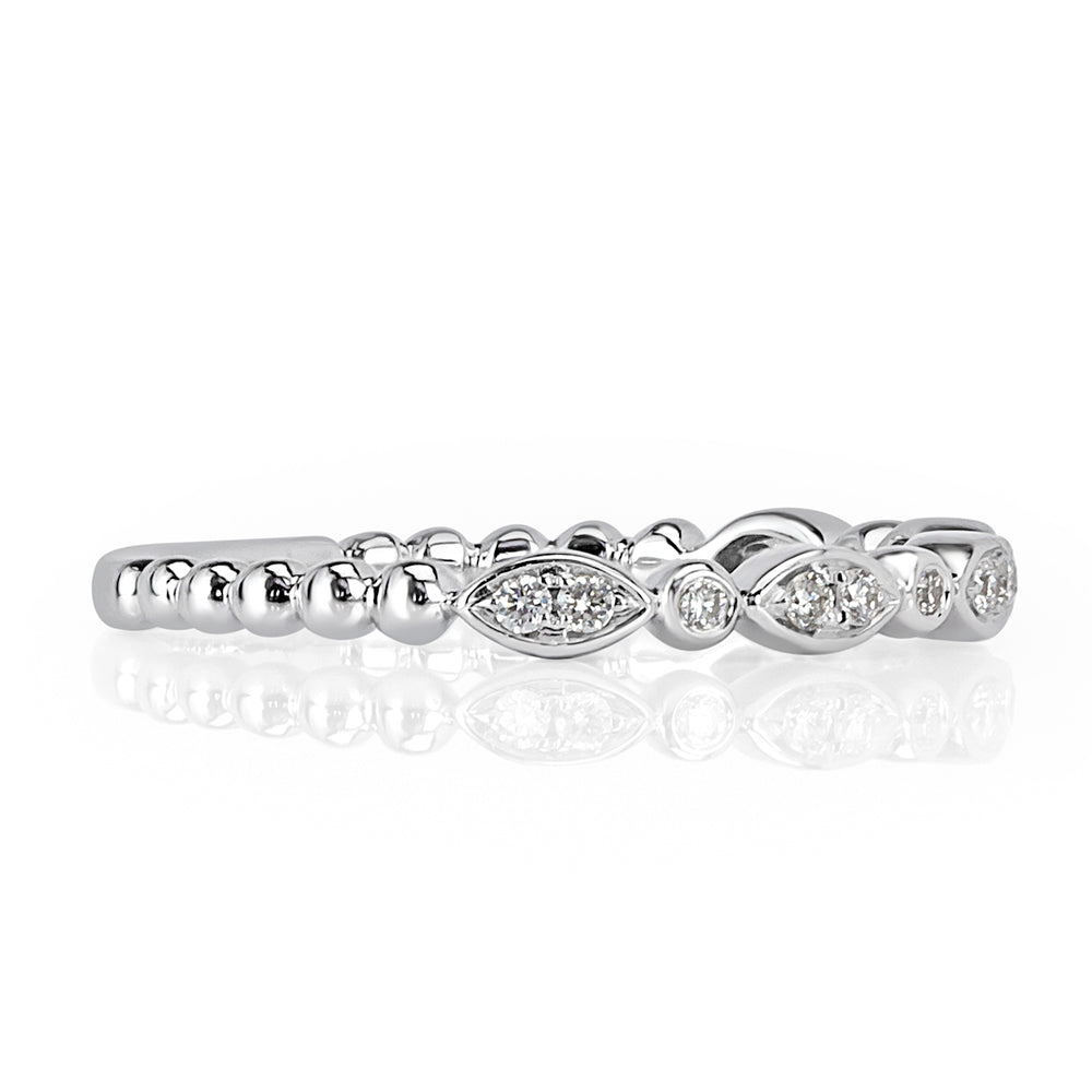 0.10ct Round Brilliant Cut Lab Lab Diamond Band in 14k White Gold