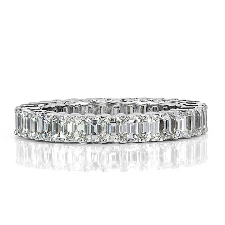 3.20ct Emerald Cut Lab Diamond Eternity Band in Platinum