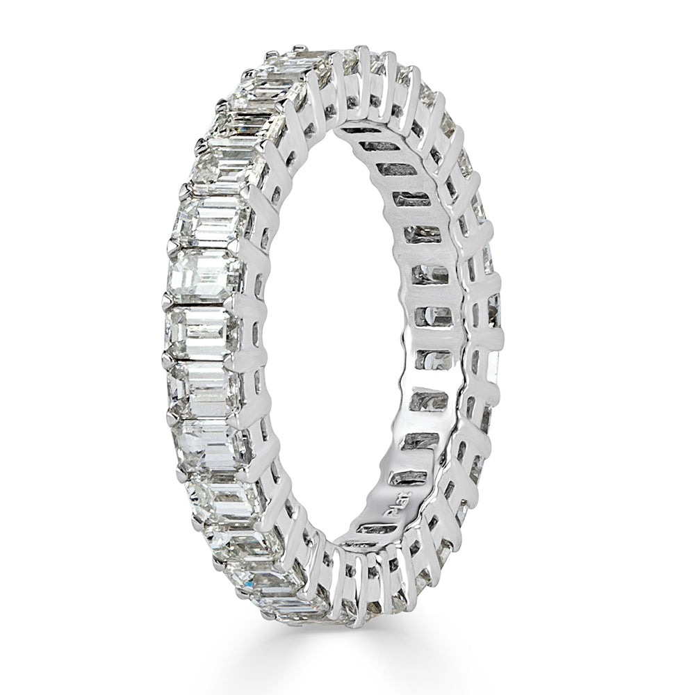 3.20ct Emerald Cut Lab Diamond Eternity Band in Platinum