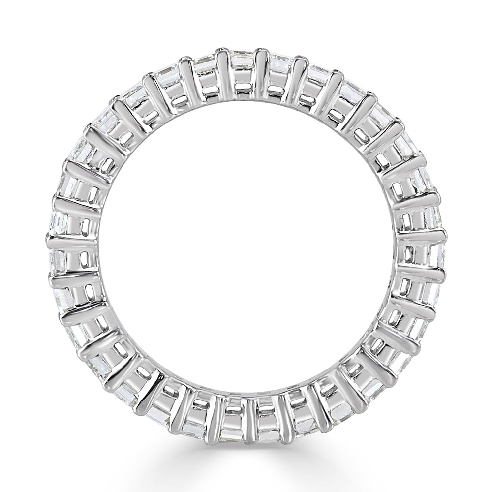 3.20ct Emerald Cut Lab Diamond Eternity Band in Platinum