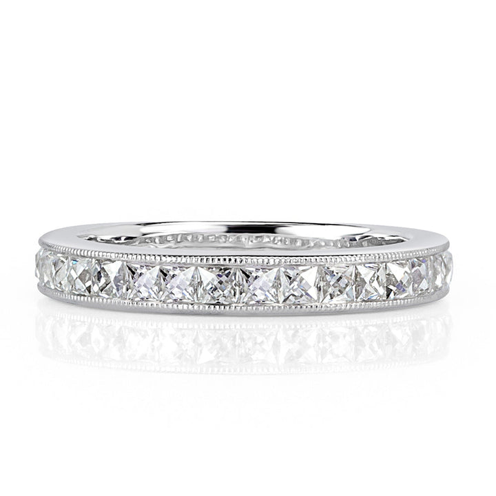 1.05ct French Cut Lab Diamond Wedding Band in 18k White Gold