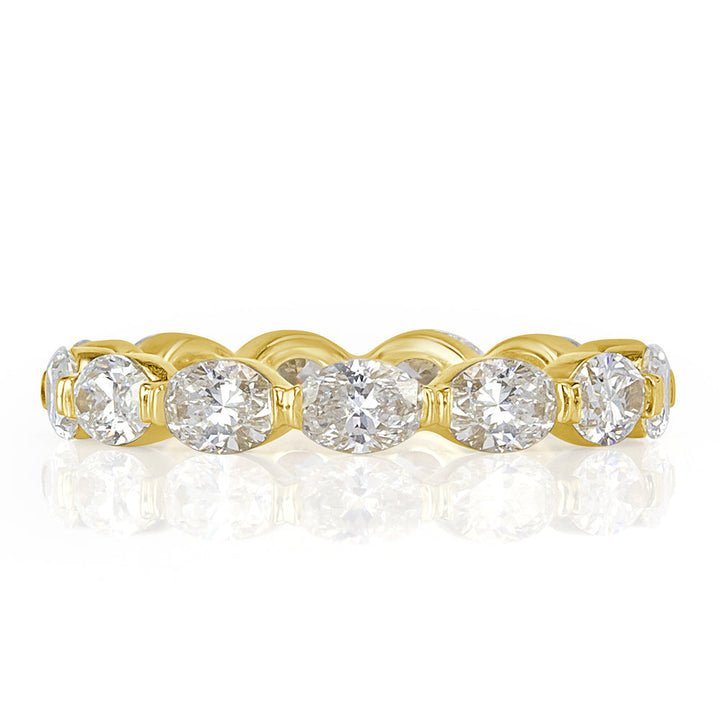 2.60ct Oval Cut Lab Diamond Eternity Band in 18k Yellow Gold