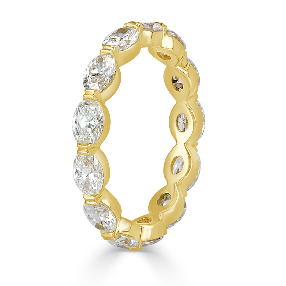 2.60ct Oval Cut Lab Diamond Eternity Band in 18k Yellow Gold