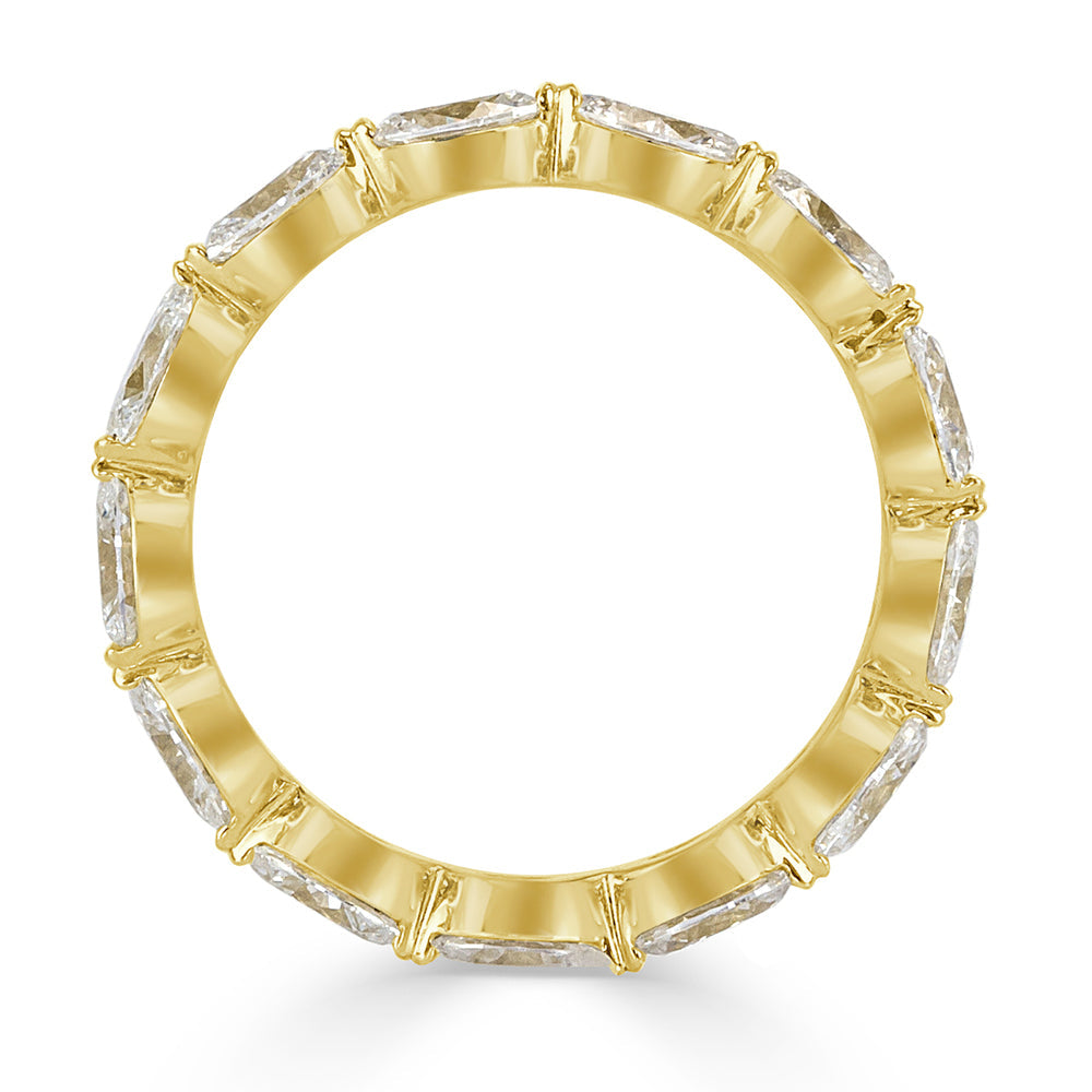 2.60ct Oval Cut Lab Diamond Eternity Band in 18k Yellow Gold