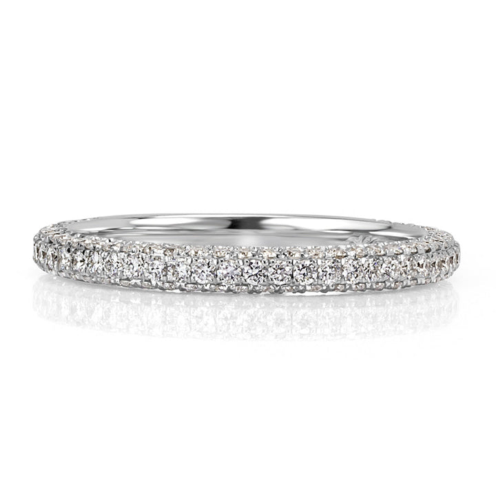 0.60ct Round Brilliant Cut Lab Diamond Wedding Band in 18k White Gold