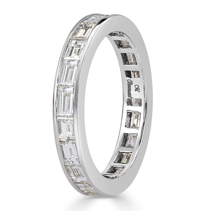 2.10ct Baguette Cut Lab Diamond Eternity Band in 18k White Gold