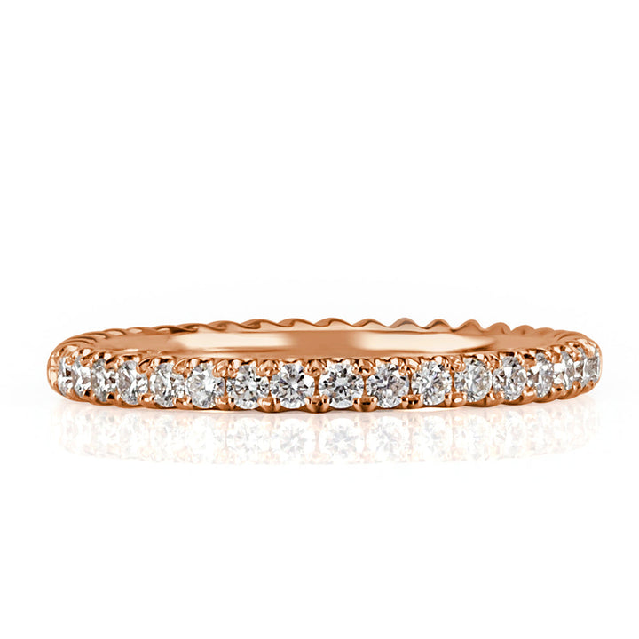 0.30ct Round Brilliant Cut Lab Diamond Twisted Rope Wedding Band in 18k Rose Gold