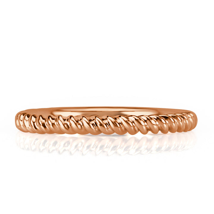 0.30ct Round Brilliant Cut Lab Diamond Twisted Rope Wedding Band in 18k Rose Gold