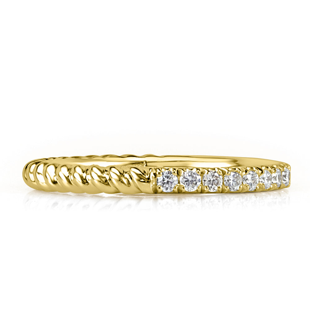 0.30ct Round Brilliant Cut Lab Diamond Twisted Rope Wedding Band in 18k Yellow Gold