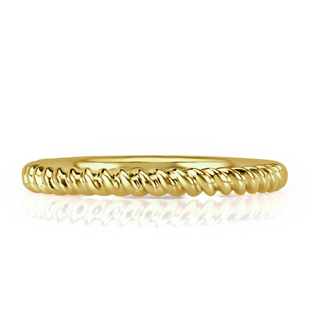 0.30ct Round Brilliant Cut Lab Diamond Twisted Rope Wedding Band in 18k Yellow Gold