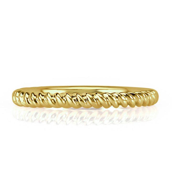 0.30ct Round Brilliant Cut Lab Diamond Twisted Rope Wedding Band in 18k Yellow Gold