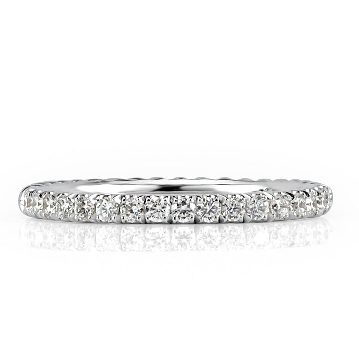 0.30ct Round Brilliant Cut Lab Diamond Twisted Rope Wedding Band in 18k White Gold