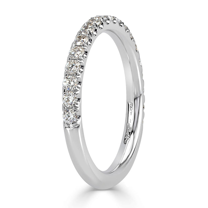 0.45ct Round Brilliant Cut Lab Diamond Wedding Band in 18K White Gold