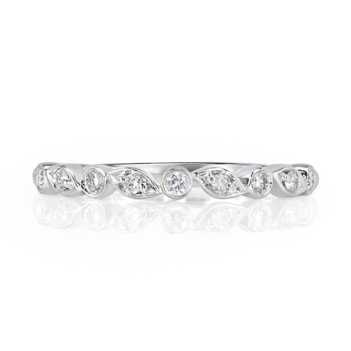 0.14ct Round Brilliant Cut Lab Diamond Wedding Band in Platinum