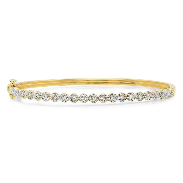 0.89ct Round Brilliant Cut Lab Diamond Bangle Bracelet in 14k Yellow Gold