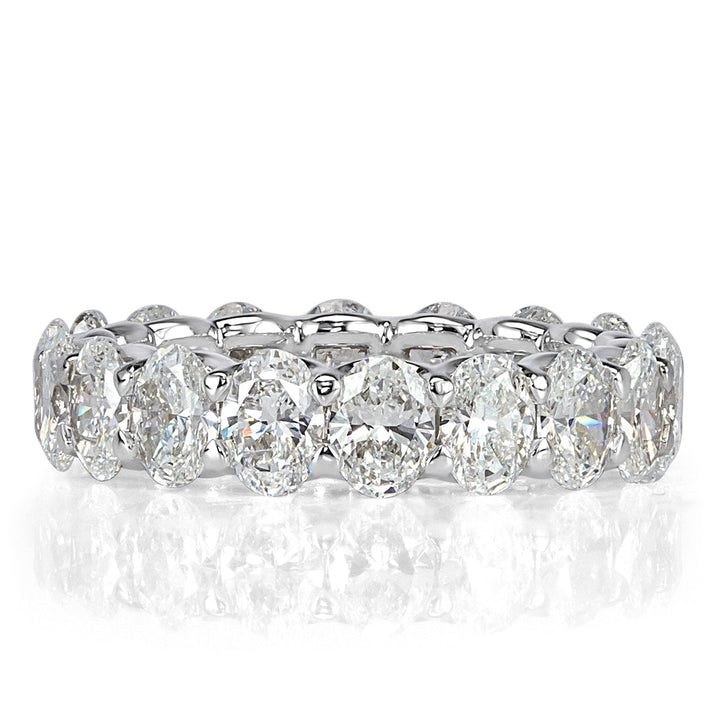 4.60ct Oval Cut Lab Diamond Eternity Band in 18k White Gold