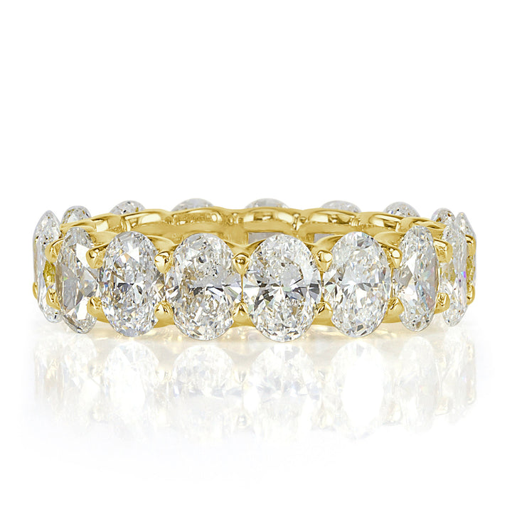 5.54ct Oval Cut Lab Diamond Eternity Band in 18k Yellow Gold