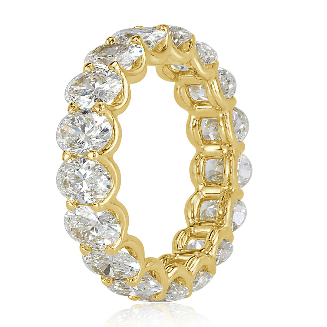 5.54ct Oval Cut Lab Diamond Eternity Band in 18k Yellow Gold