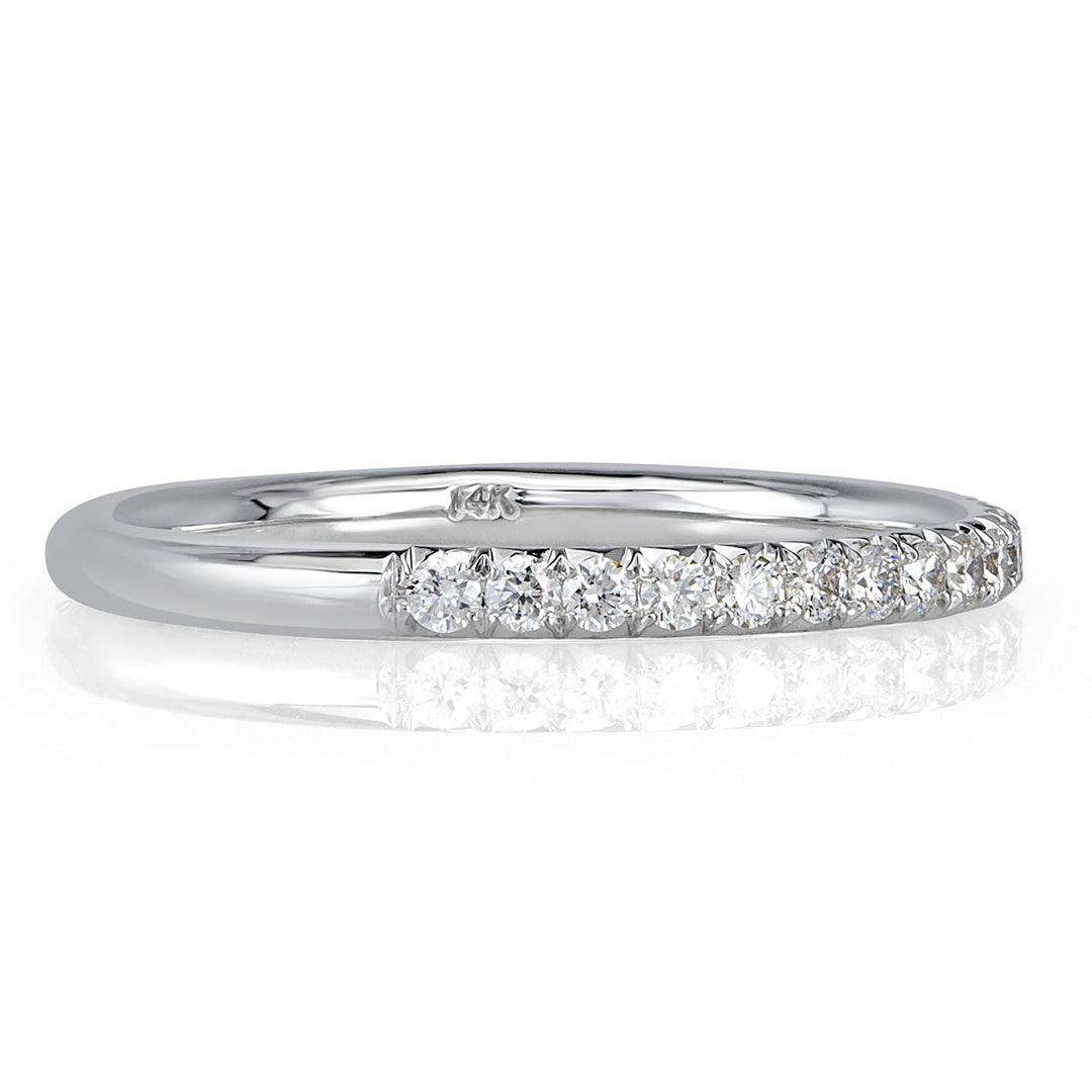 0.25ct Round Brilliant Cut Lab Diamond Wedding Band in 18k White Gold