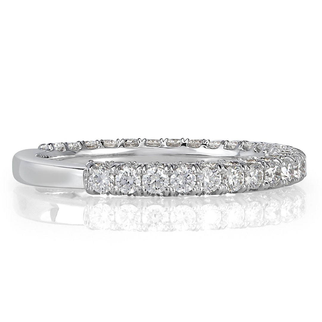 1.45ct Round Brilliant Cut Lab Diamond Wedding Band in 18k White Gold