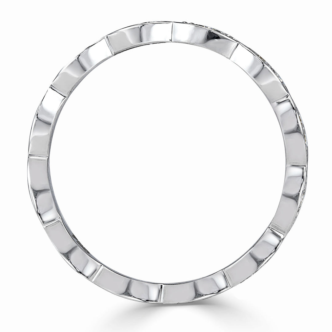 0.16ct Round Brilliant Cut Lab Diamond Marquise Bezel Eternity Band in 18k White Gold