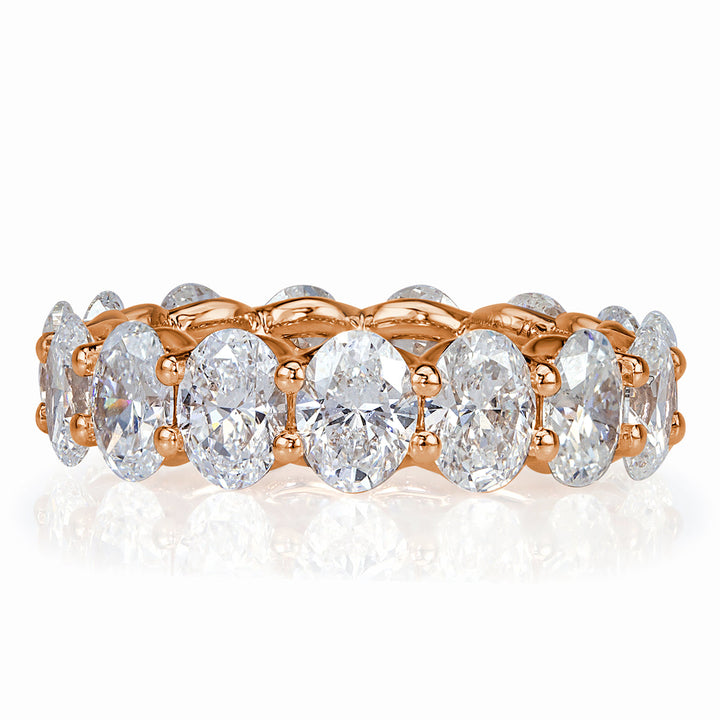 6.16ct Oval Cut Lab Diamond Eternity Band in 18k Rose Gold