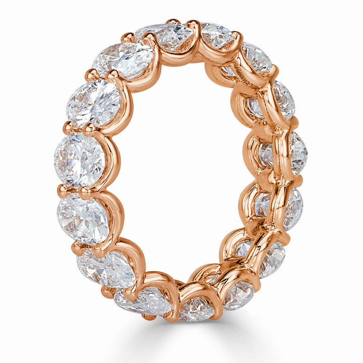 6.16ct Oval Cut Lab Diamond Eternity Band in 18k Rose Gold