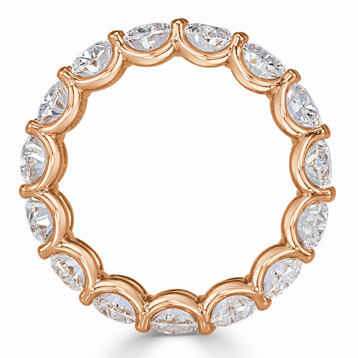 6.16ct Oval Cut Lab Diamond Eternity Band in 18k Rose Gold