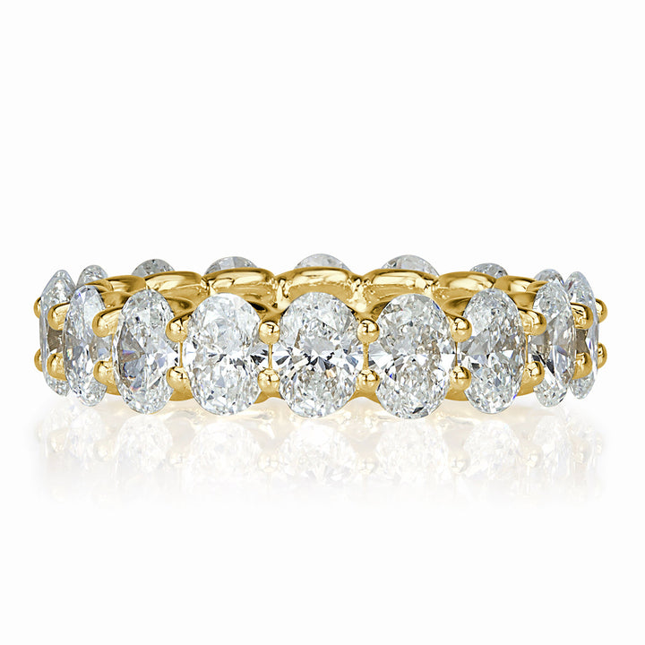 4.60ct Oval Cut Lab Diamond Eternity Band in 18k Yellow Gold