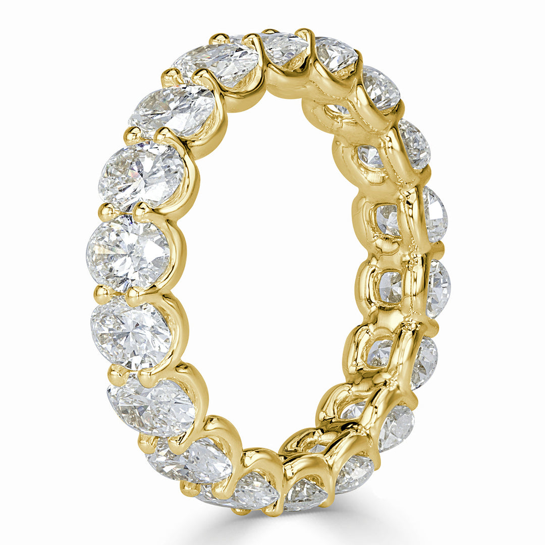 4.60ct Oval Cut Lab Diamond Eternity Band in 18k Yellow Gold