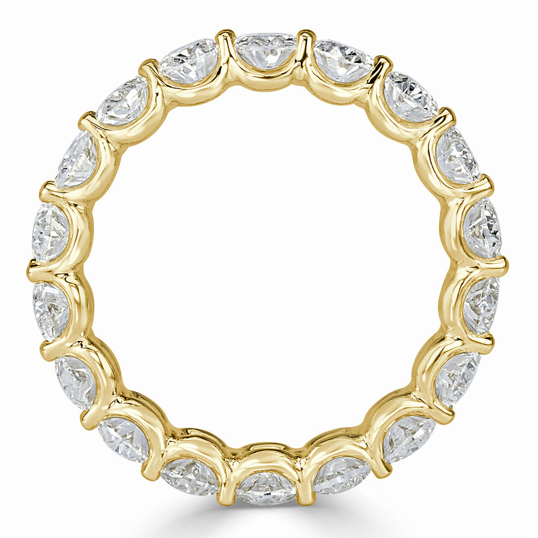 4.60ct Oval Cut Lab Diamond Eternity Band in 18k Yellow Gold