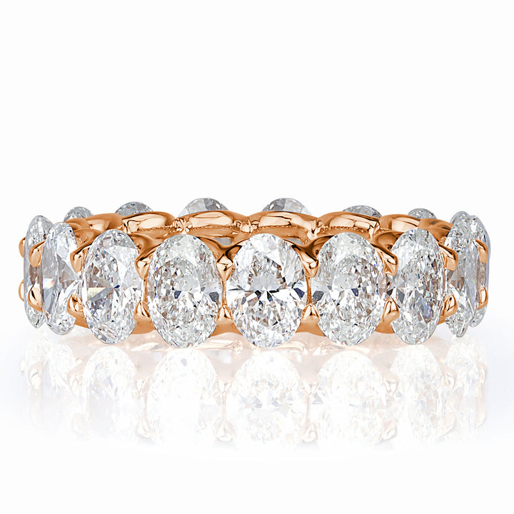 5.42ct Oval Cut Lab Diamond Eternity Band in 18k Rose Gold